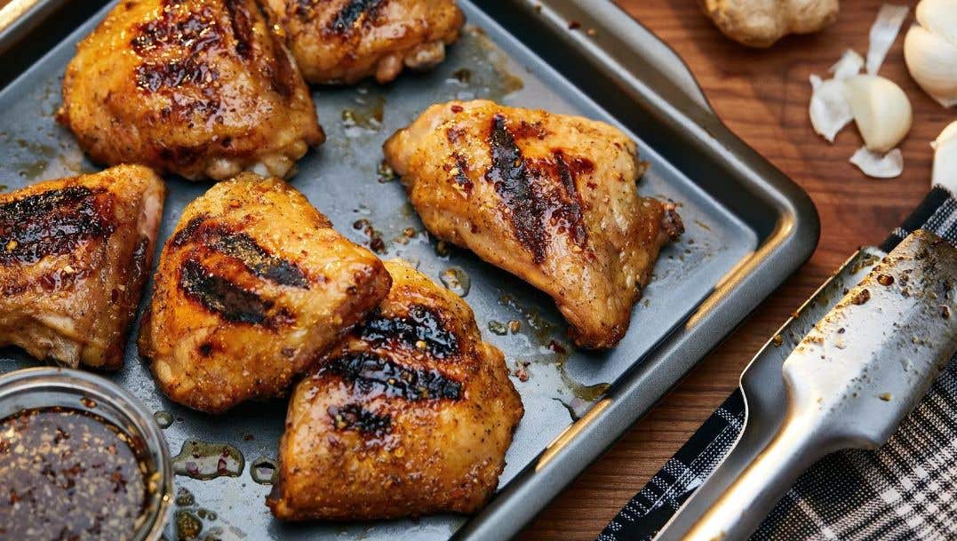 Recipes: Grilled Chicken Thighs with Honey Ginger Glaze