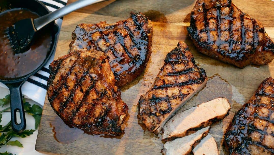 Recipes: Grilled Pork Chops with a Honey Garlic Glaze