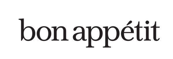 Text 'bon appétit' in black on a white background