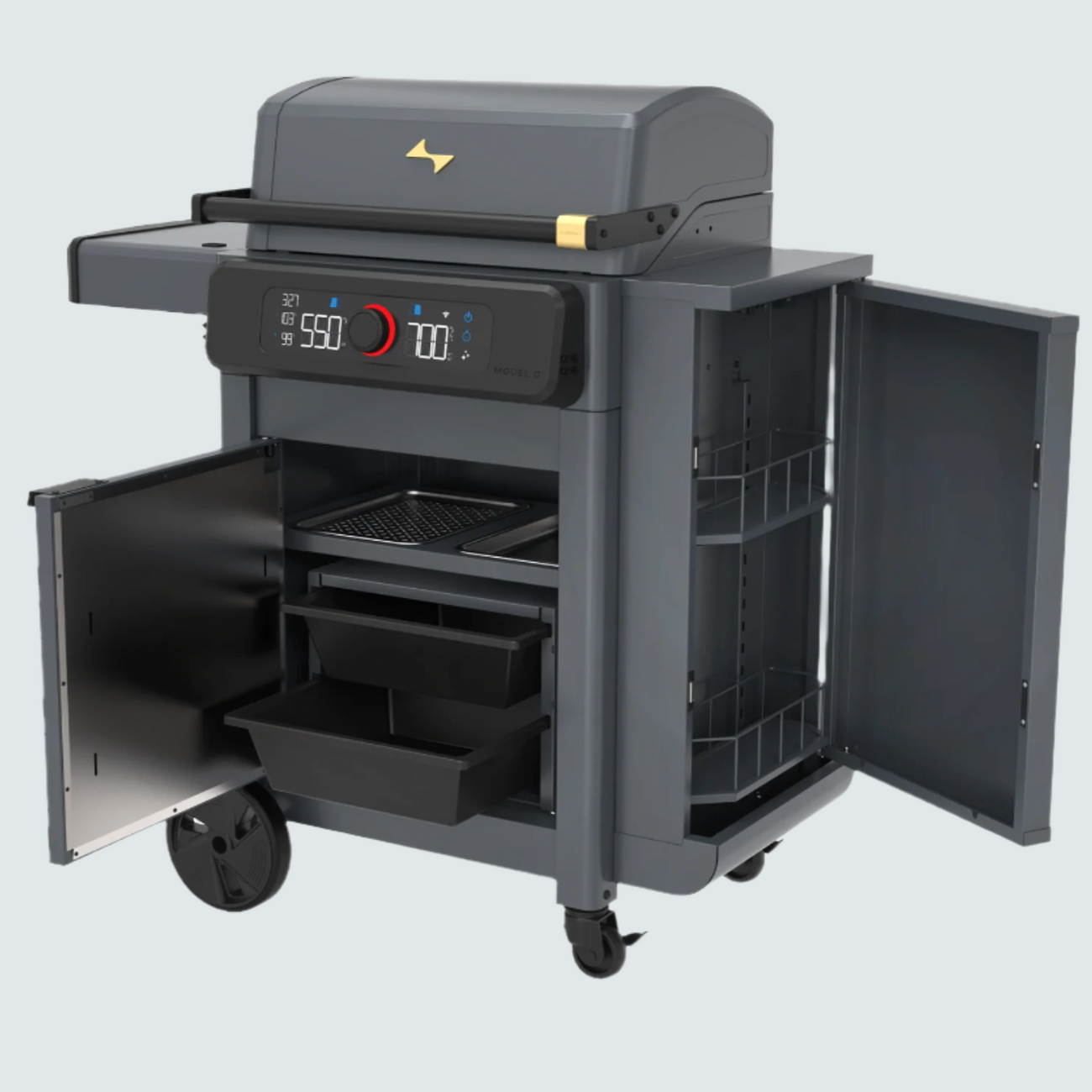 Current Model G Dual Zone Electric Grill W/ Cabinet In Black